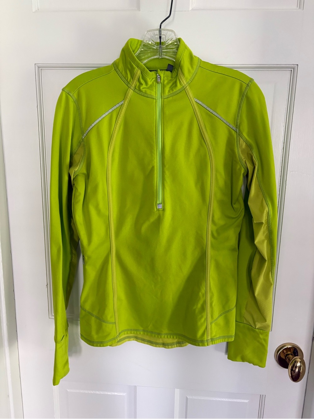 Neon Lime Half-Zip Athleta Active Pullover